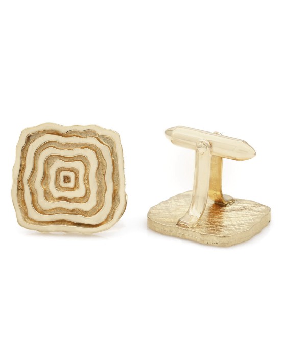 Grooved, Square Free Form Cufflinks